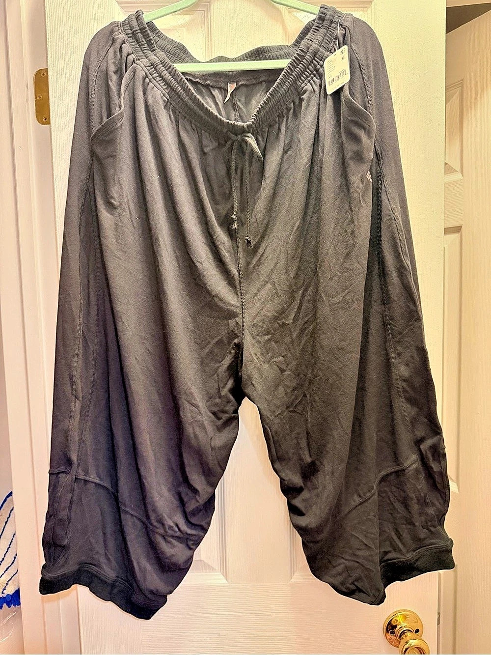 Free people Wide Leg Pants in Black Size XL NWT